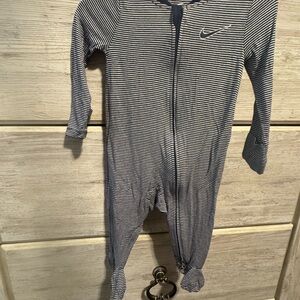 Nike Navy Striped Kids Footie